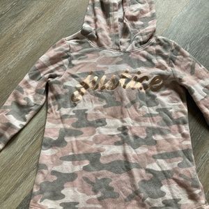 Justice pink and grey Camo hoodie